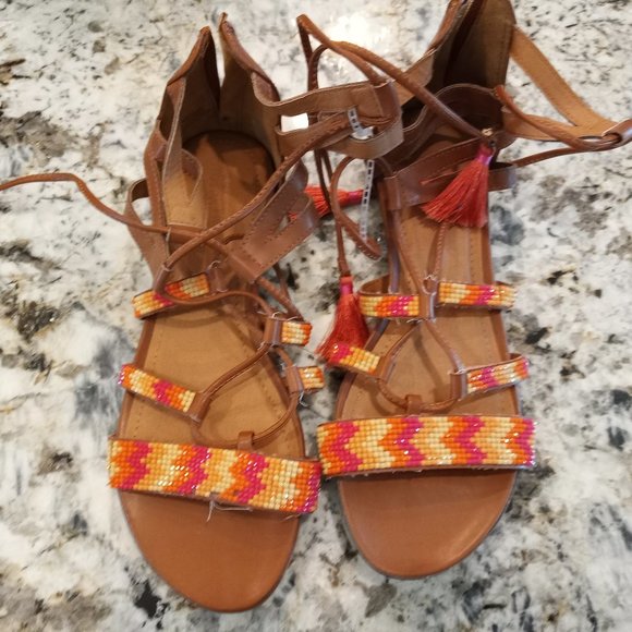 KENNETH COLE REACTION GLADIATOR SANDALS FLAWED - Picture 1 of 8